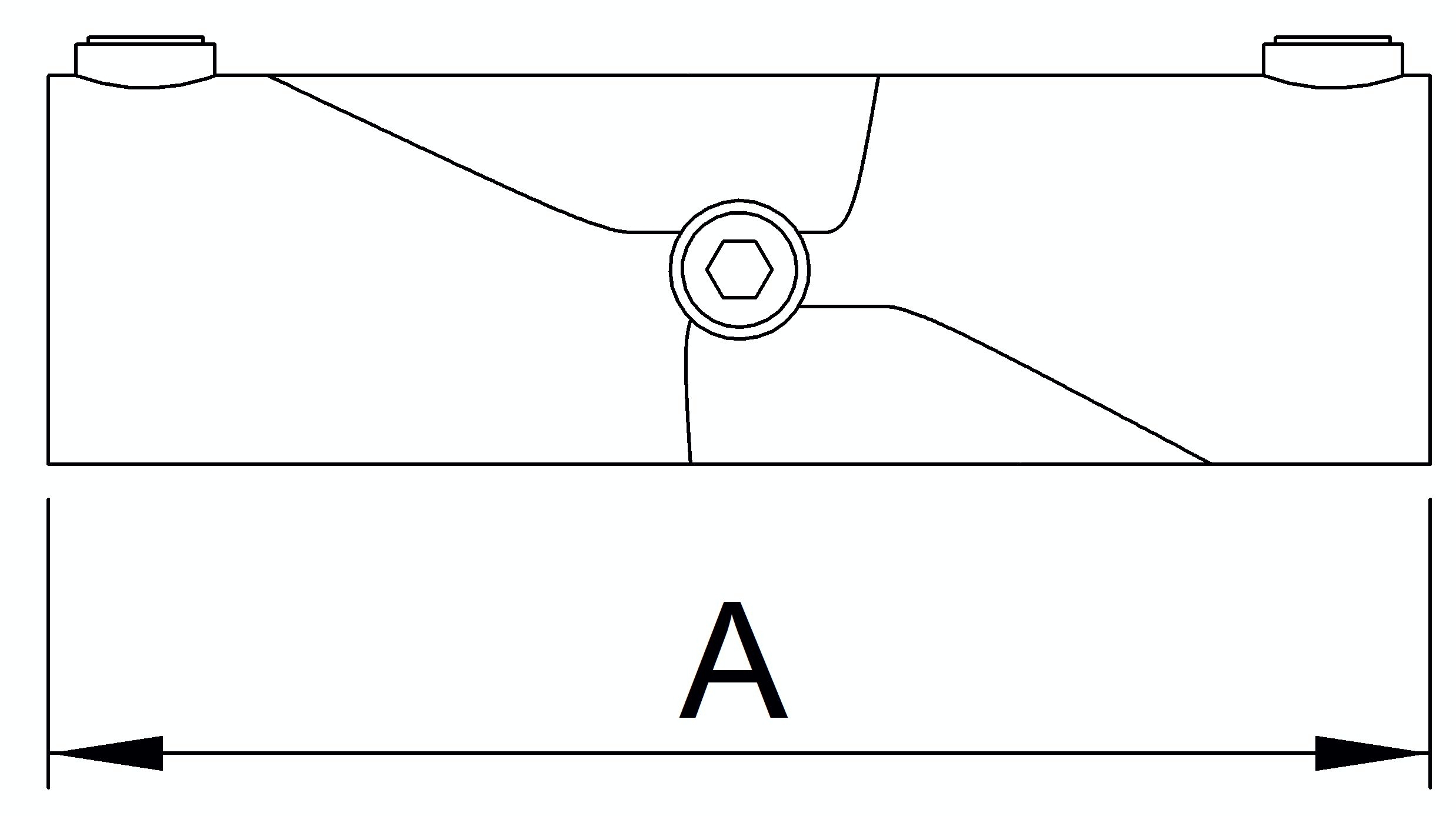 Kreuzstück, verstellbar 30 - 45°, für Rohr Ø 48,3mm