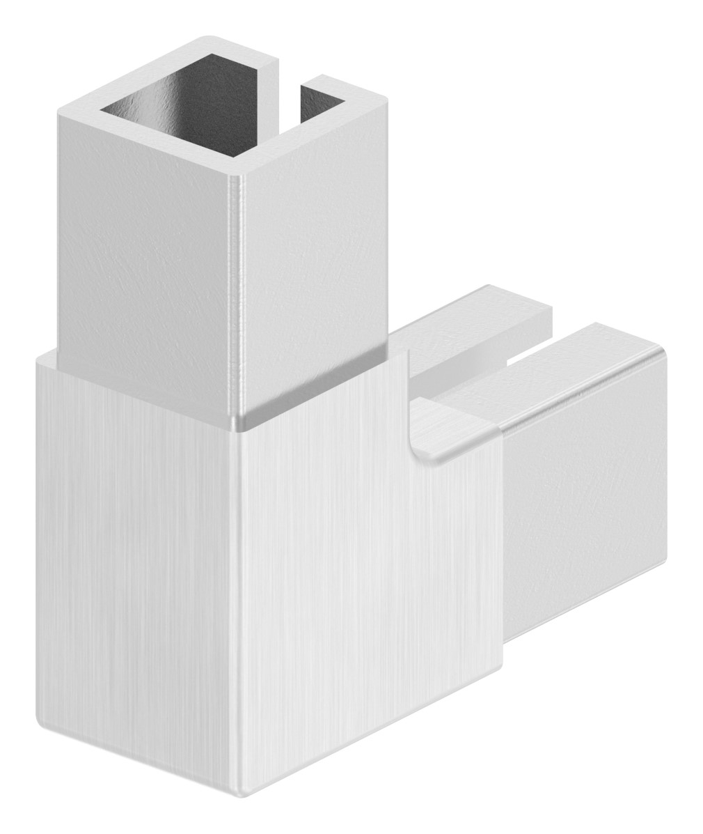 Eckverbinder für quadratisches Klemmprofil 20x20x1,25 mm, V2A