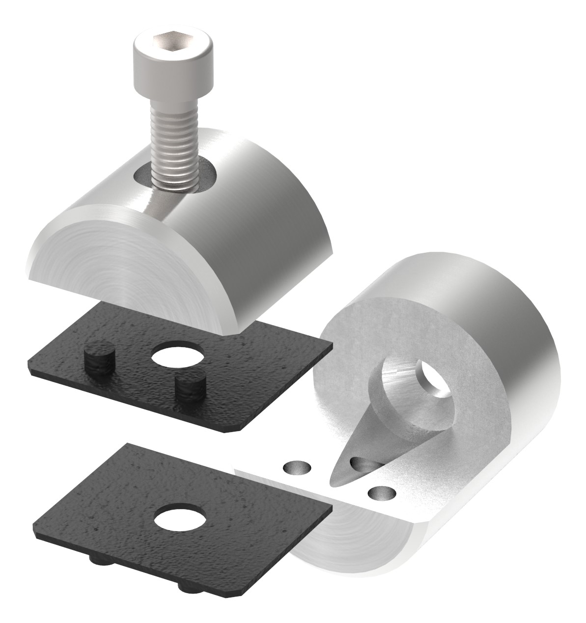 Blechhalter, Ø 32mm, Anschluss: gerade, V2A Blechhalter, Ø 32mm, Anschluss: gerade, V2A
