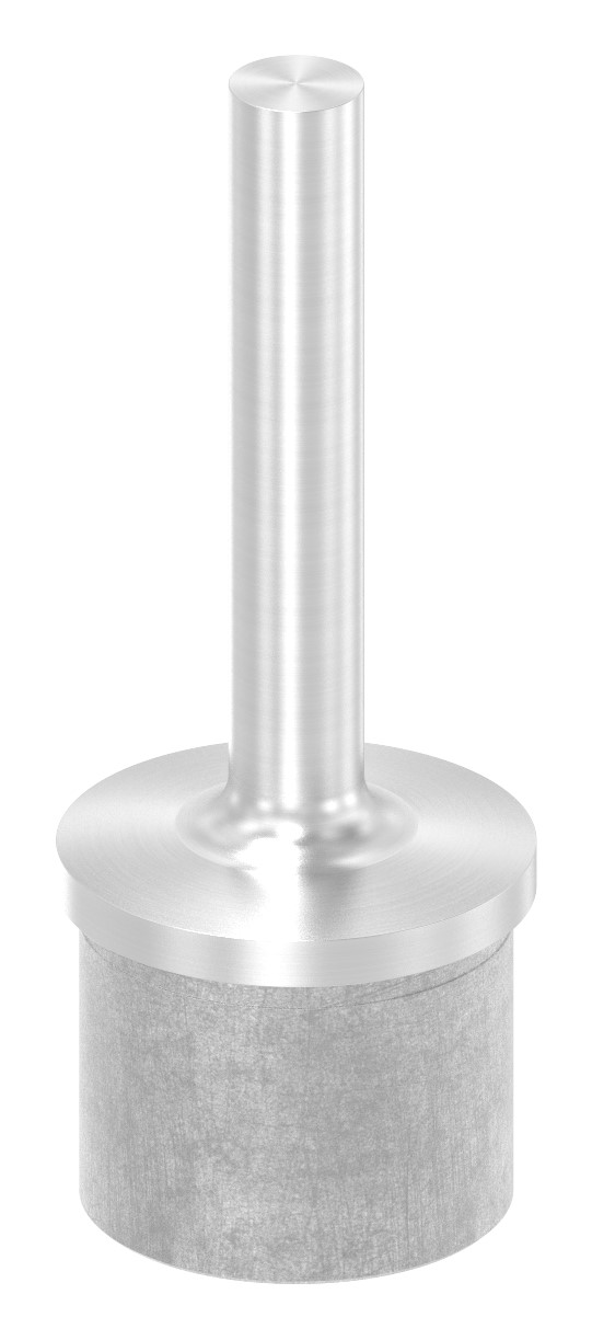 Rohrabschlussstopfen mit Stift Ø 12mm für Rohr 42,4x2,0mm, V2A