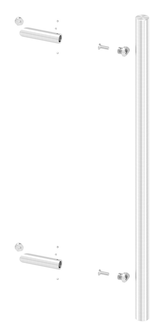 Stoßgriff inkl. Halter mit 45° Schräge 45° mit L: 800mm, V2A Stoßgriff inkl. Halter mit 45° Schräge 45° mit L: 800mm, V2A