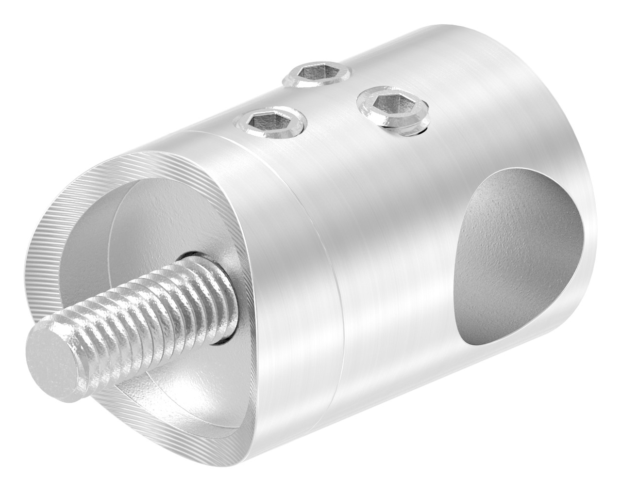 Querstabhalter zum Stoßen, für 33,7mm Rohr, 12,2mm Bohrung, V2A