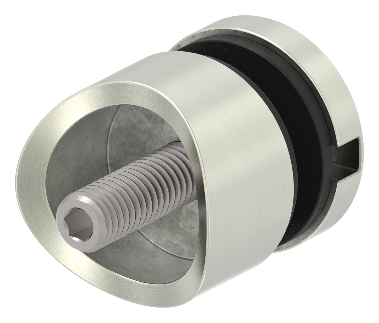 Glaspunkthalter 30mm, Anschluss: 42,4mm, VA-Effekt Glaspunkthalter 30mm, Anschluss: 42,4mm, VA-Effekt