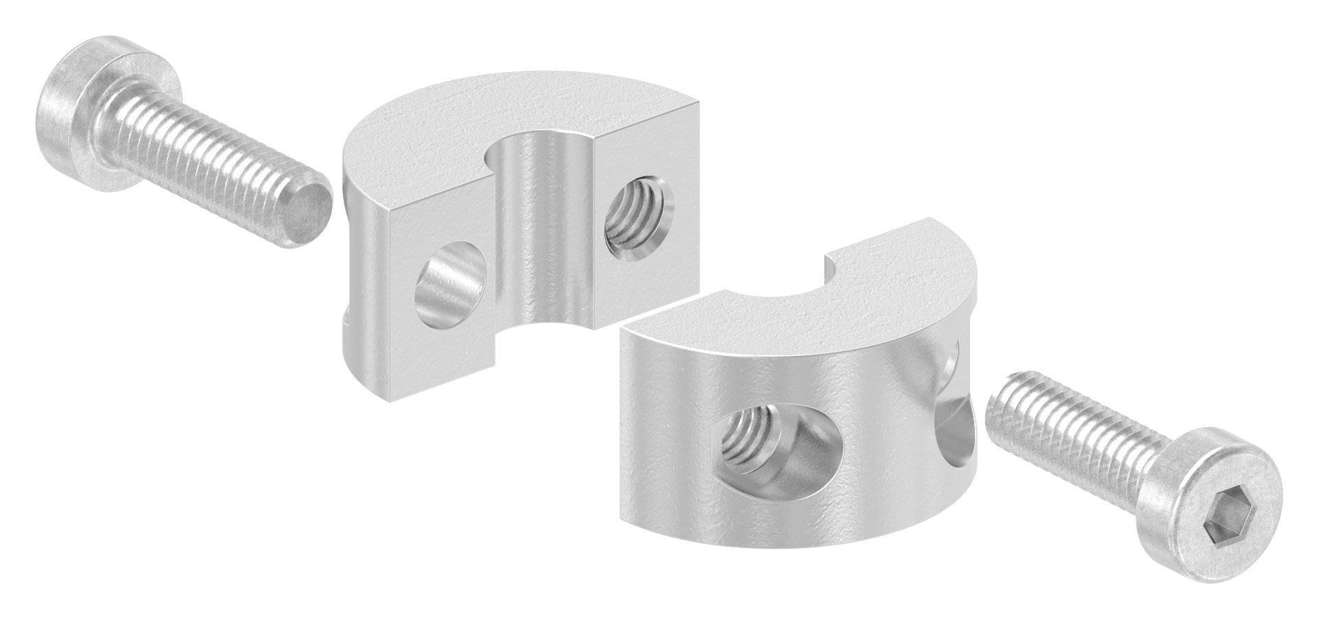 Rundklemme 2-teilig für Seil Ø 6mm, V4A