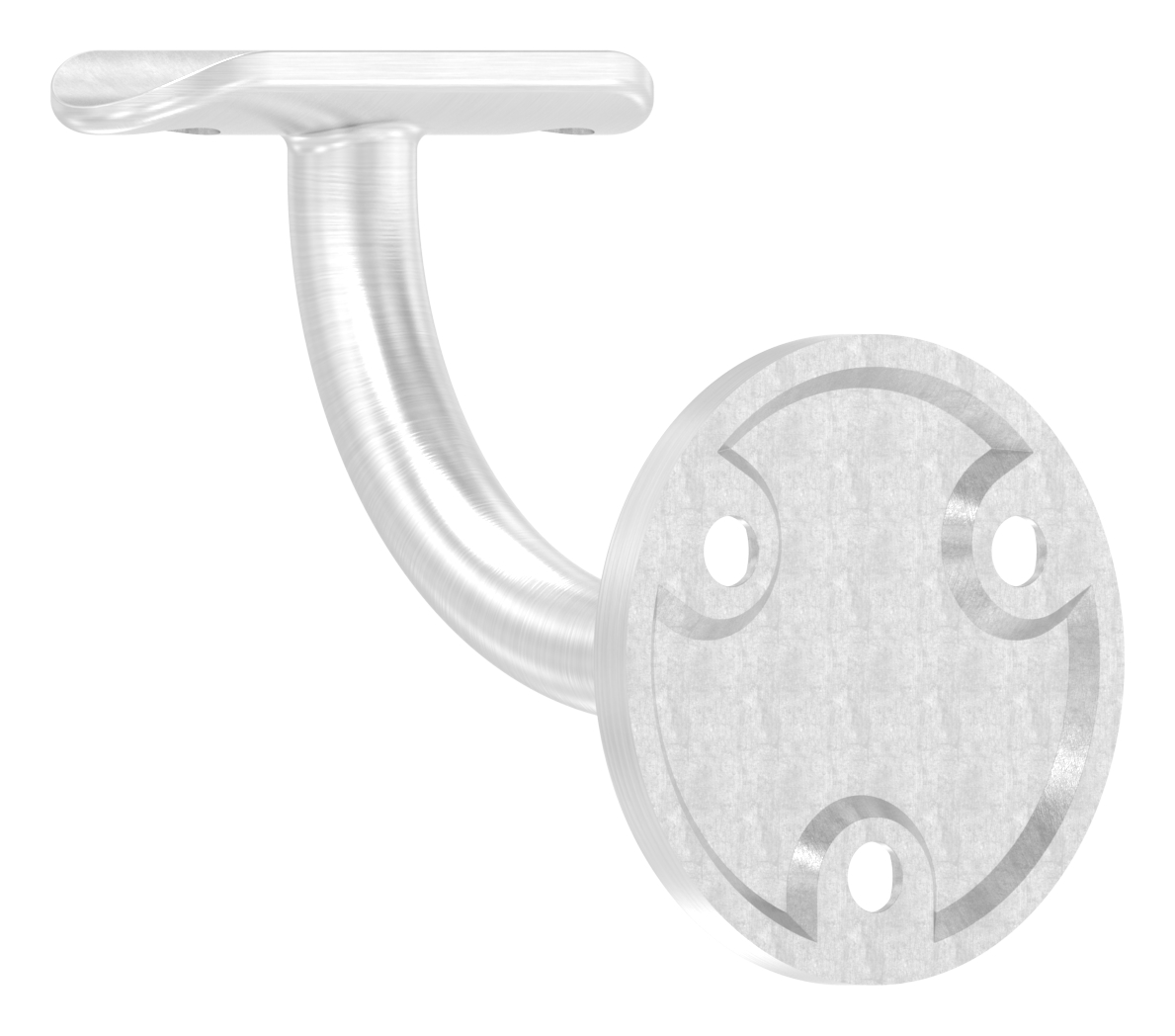 Handlaufhalter mit Handlaufanschlussplatte 33,7mm, (Ronde und Bügel verschweißt),V2A