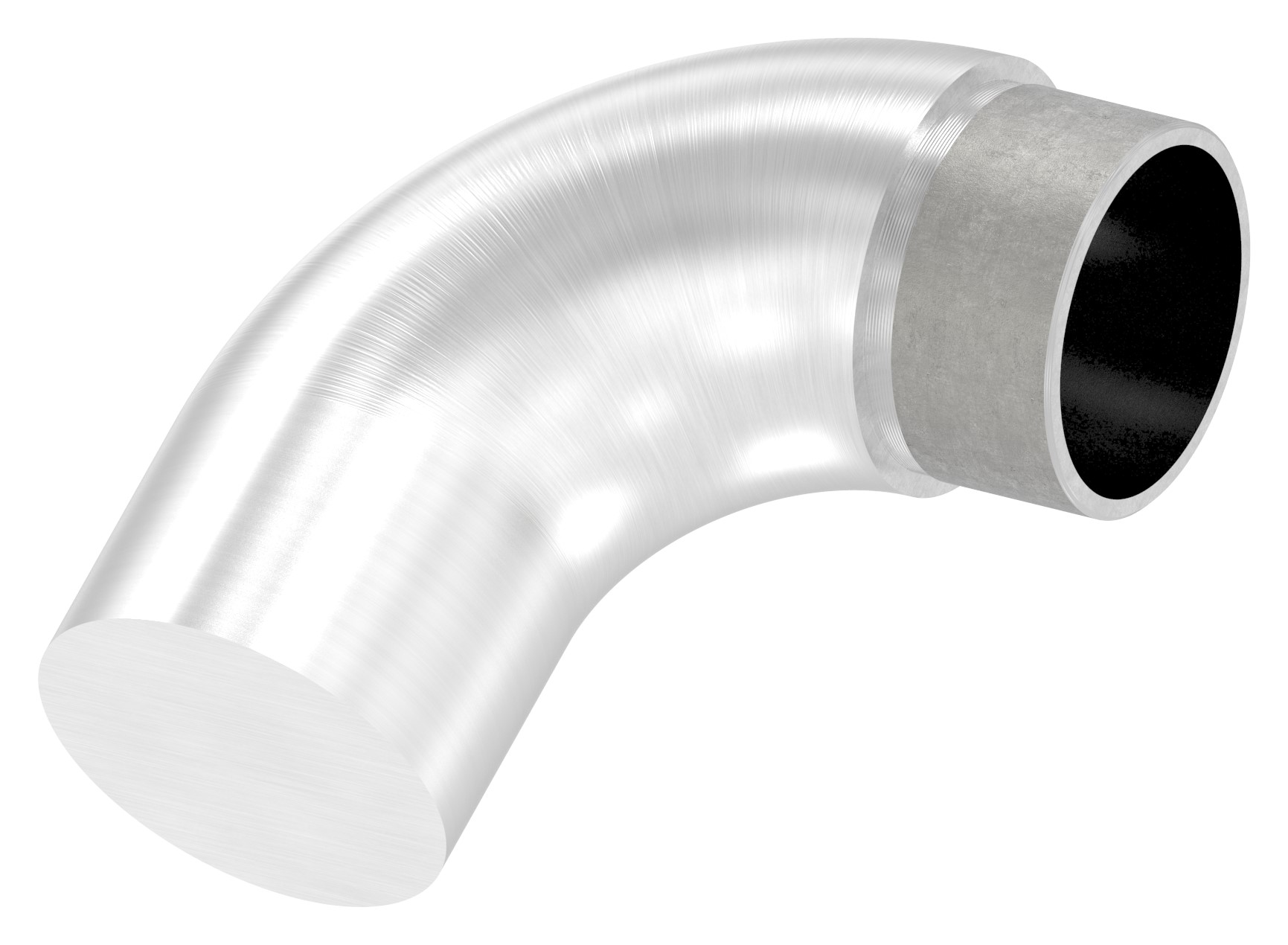 Endbogen 90° flach, für Rohr 42,4x2,0mm, V2A