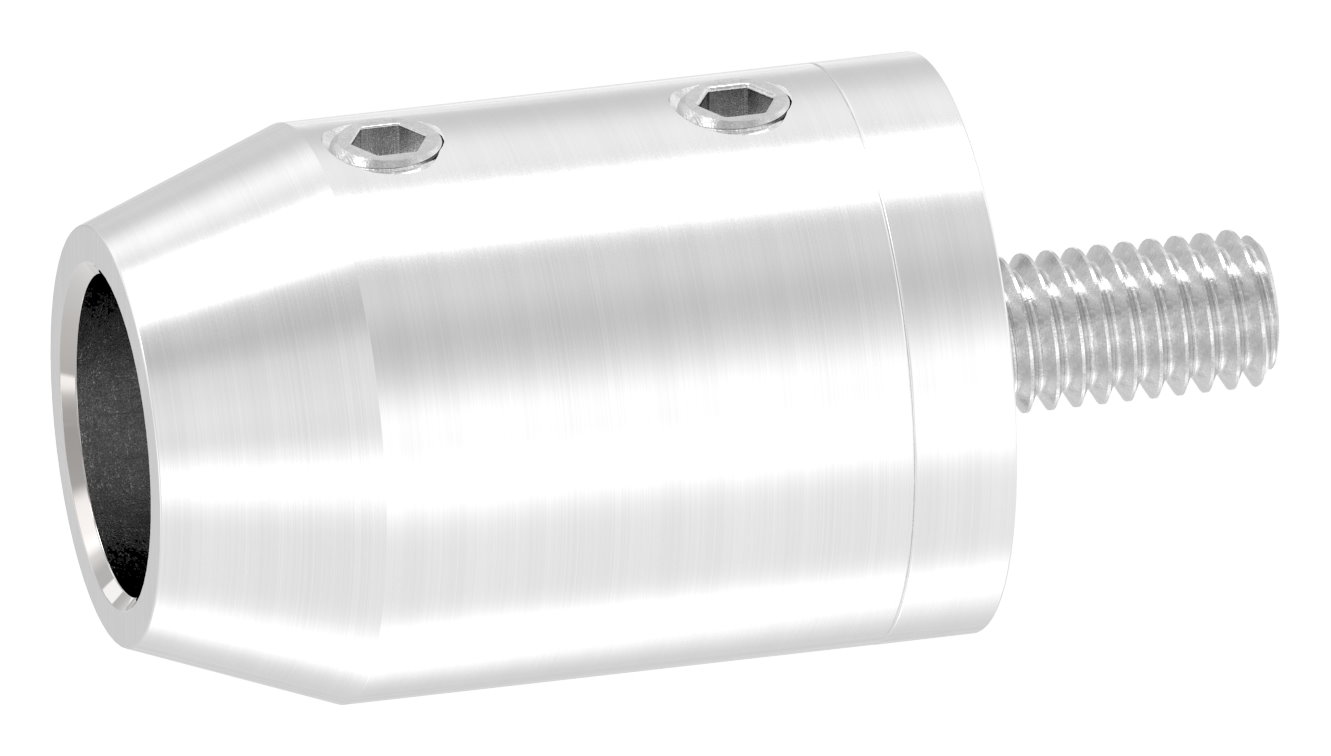 Querstabhalter (zum Stoßen vorne) gerader Anschluss, Bohrung vorne 12,2mm, V2A