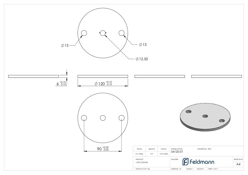 Ankerplatte 120x6mm