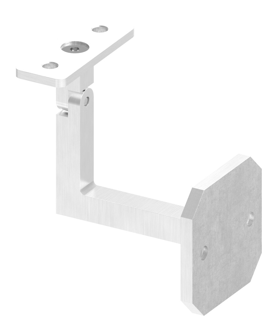 Handlaufhalter eckig mit gerader Handlaufanschlussplatte (Ronde und Bügel verschweißt), V4A