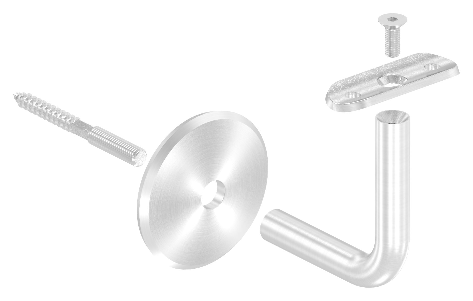 Handlaufhalter mit Handlaufanschlussplatte 42,4mm, V2A