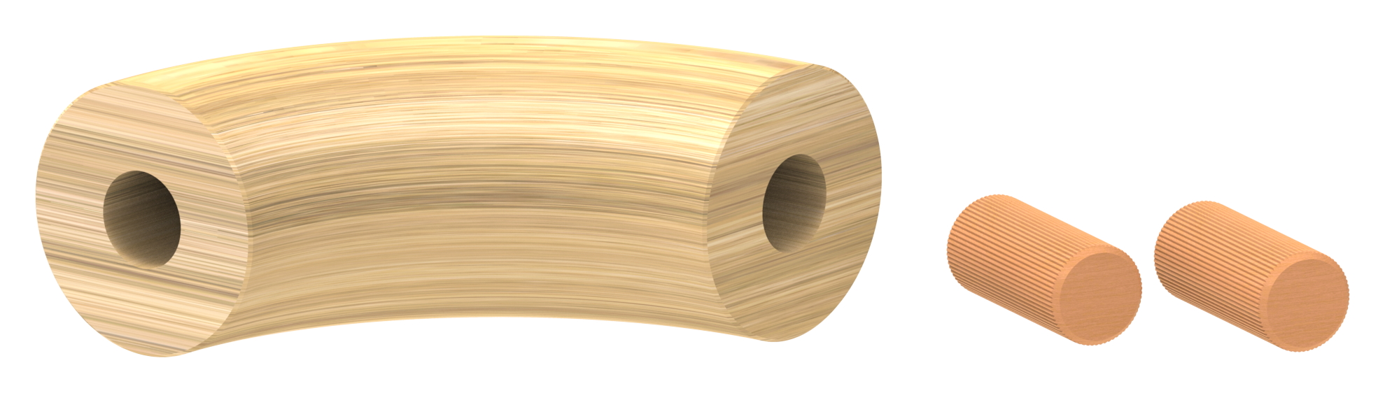 90° Bogen für Holzhandlauf Eiche, Ø 42,4mm