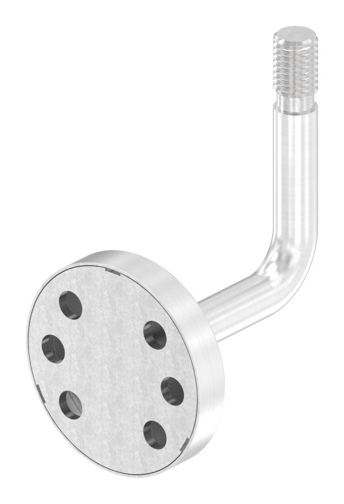 Handlaufhalter Außengewinde inkl. Abdeckrosette (Ronde und Bügel verschweißt), V2A