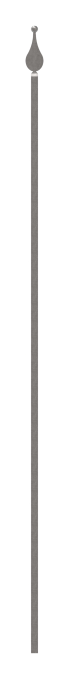 Zaunstab 14x14mm, H: 1200mm, Spitze und Kugel