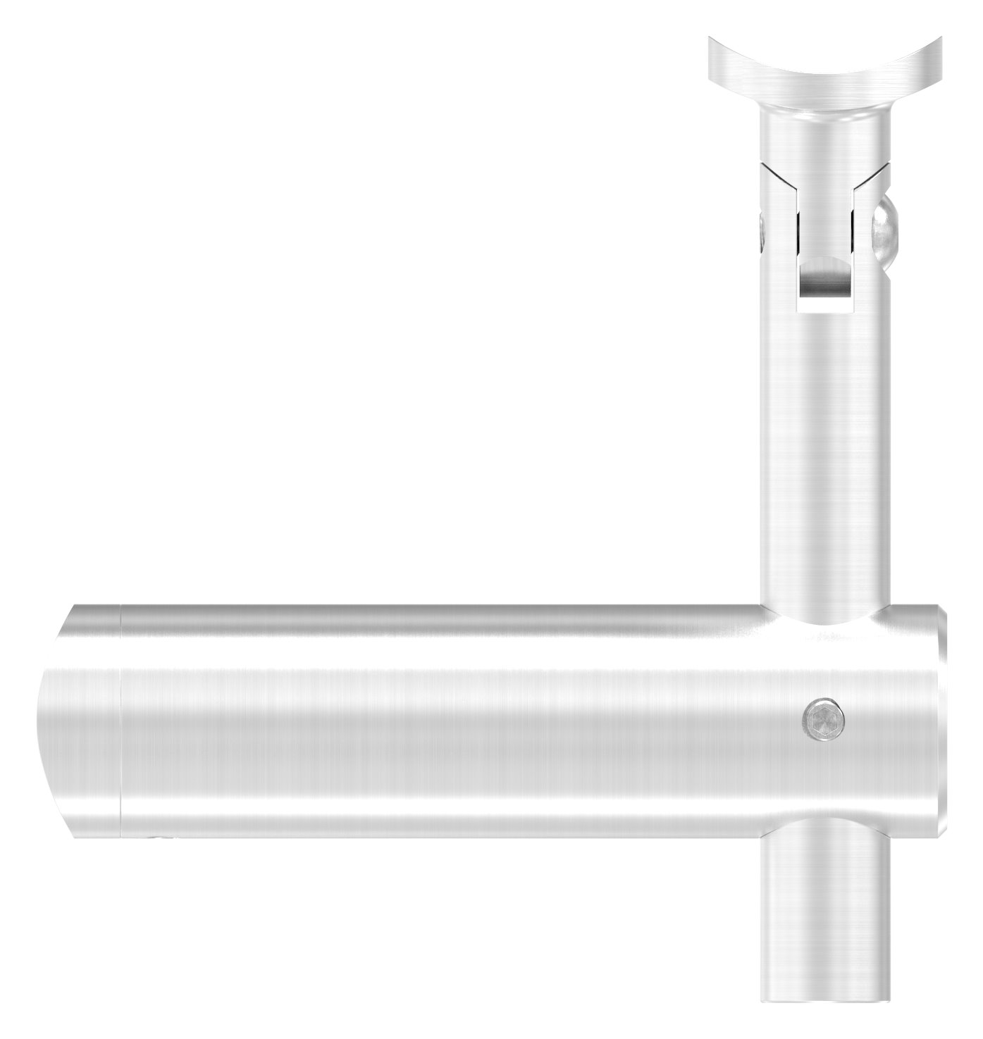 Handlaufhalter mit Gelenk, Handlaufanschlussplatte 42,4mm, V2A Handlaufhalter mit Gelenk, Handlaufanschlussplatte 42,4mm, V2A