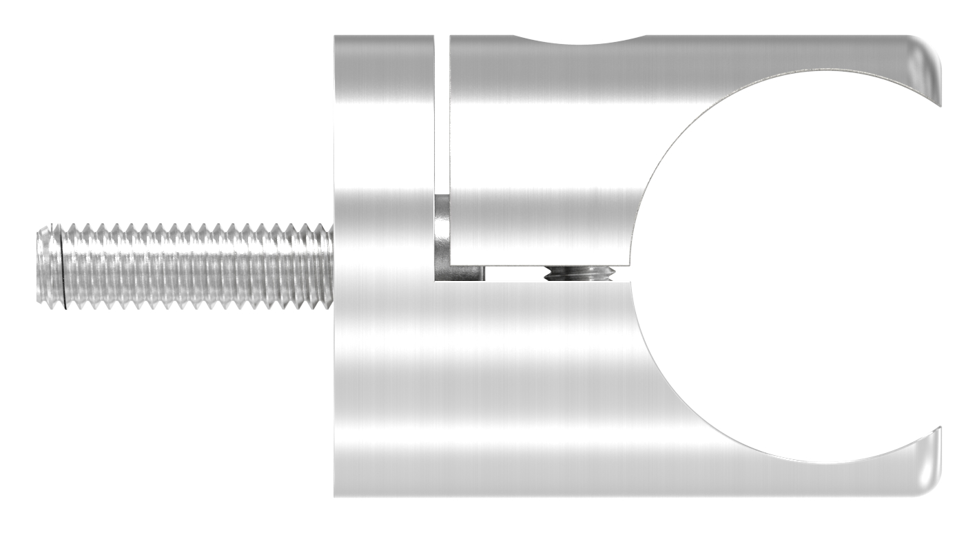 Halter für rundes Klemmprofil 27mm Anschluss: gerade, V2A