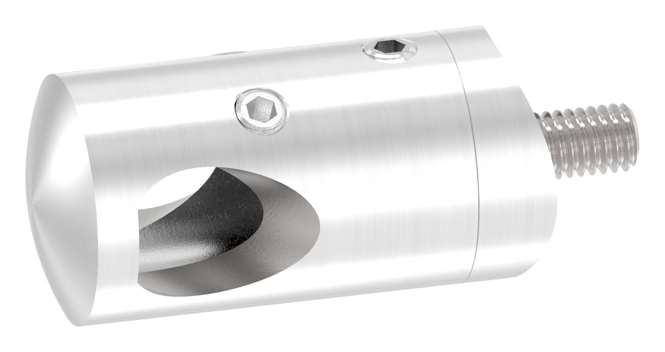 Querstabhalter für 42,4mm Rohr, 12,2mm Bohrung, Außenecke, V4A