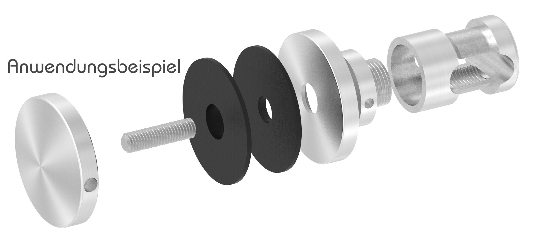 Glaspunkthalter Ø 52 mm, passend zu Brenk-Halter, ALU Glaspunkthalter Ø 52 mm, passend zu Brenk-Halter, ALU