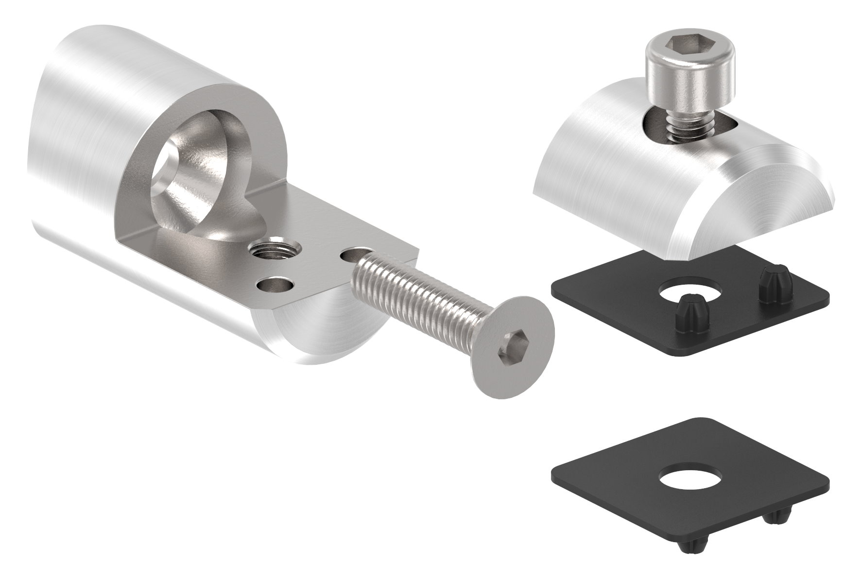 Blechhalter, Ø 25mm, Anschluss: 33,7mm, V2A Blechhalter, Ø 25mm, Anschluss: 33,7mm, V2A