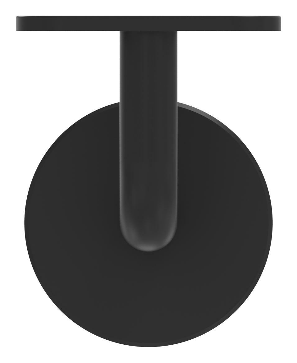 Handlaufhalter mit flacher Platte, (Ronde und Bügel verschweißt), V2A in RAL 9005 beschichtet