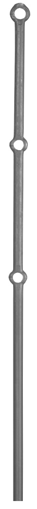 Pfosten aus 25mm rund, H: 1200mm, 3x gelocht