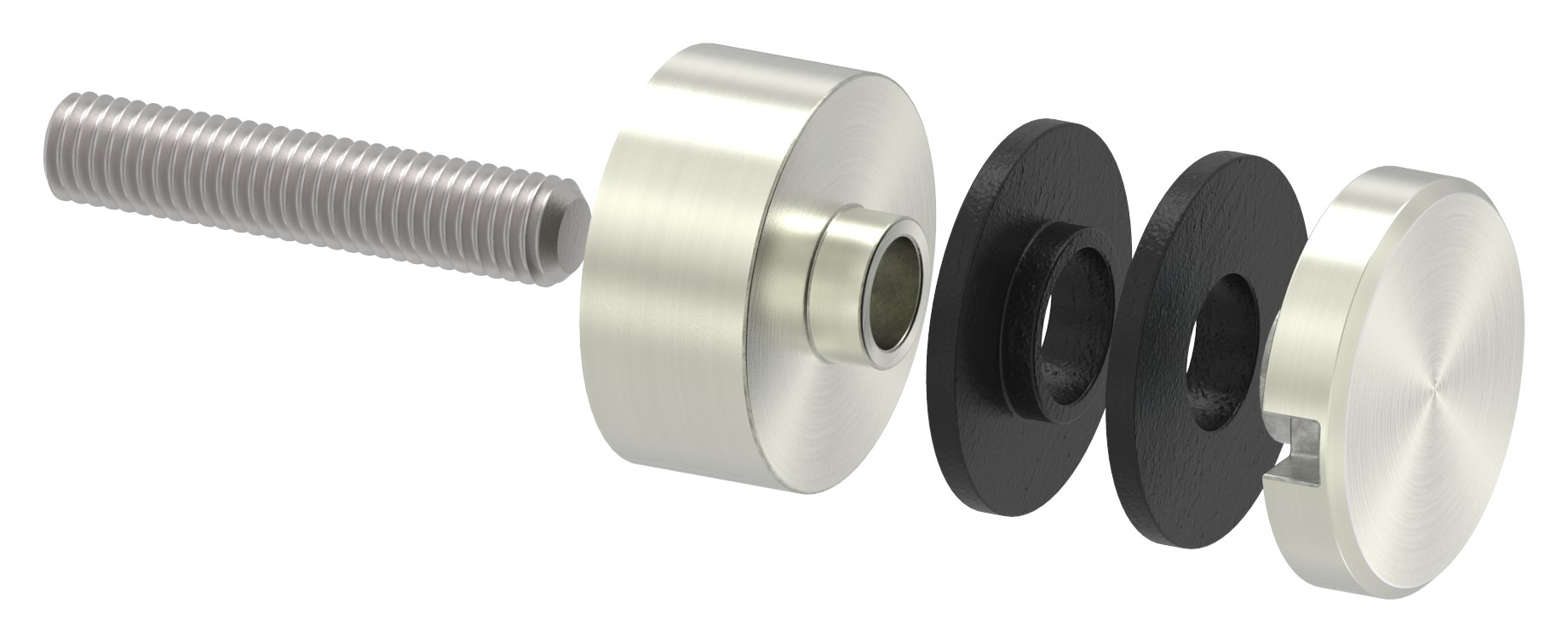 Glaspunkthalter 30mm, Anschluss: flach, VA-Effekt Glaspunkthalter 30mm, Anschluss: flach, VA-Effekt