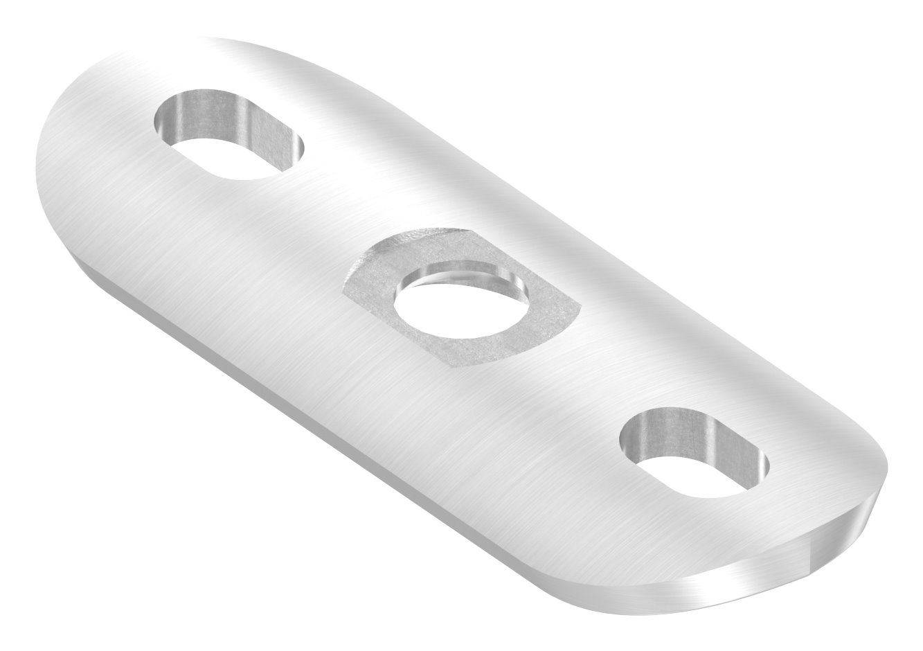 Handlaufanschlussplatte, 42,4mm mit Langlöchern, V2A