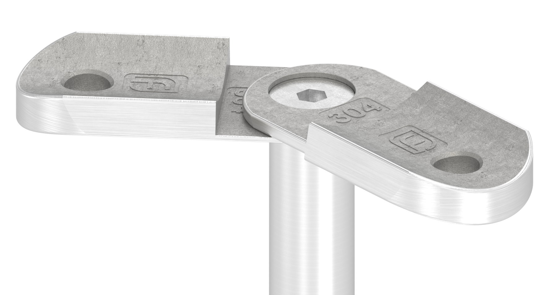 Handlaufanschlussplatte verstellbar, 42,4mm, V2A