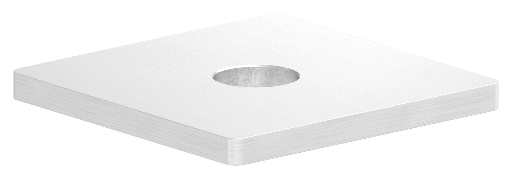 Einsteckkappe für Quadratrohr 50x50 mit Bohrung, V4A