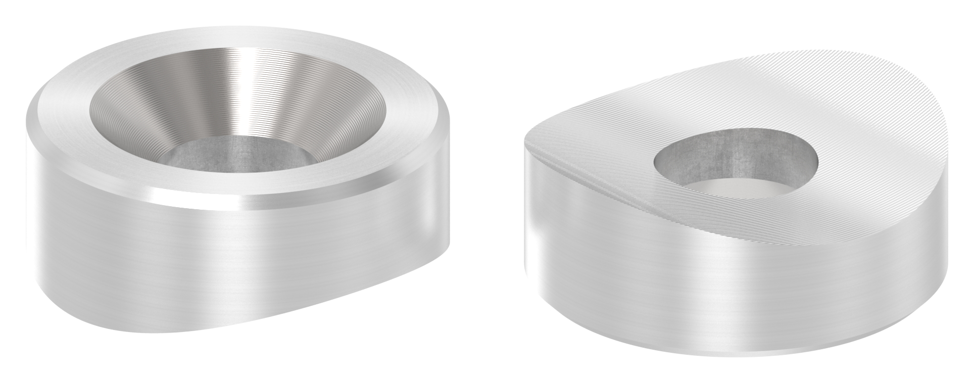 Ausgleichsstück für Rohr 42,4mm, Ø 18mm, mit gesenkter Bohrung 7mm, V2A