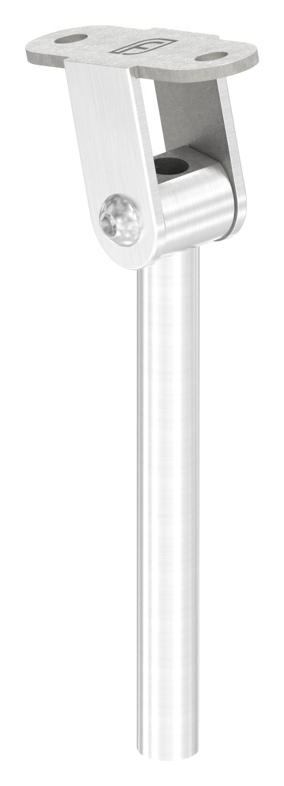 Stift mit Anschlussplatte und Gelenk für LED-Handlauf, V2A