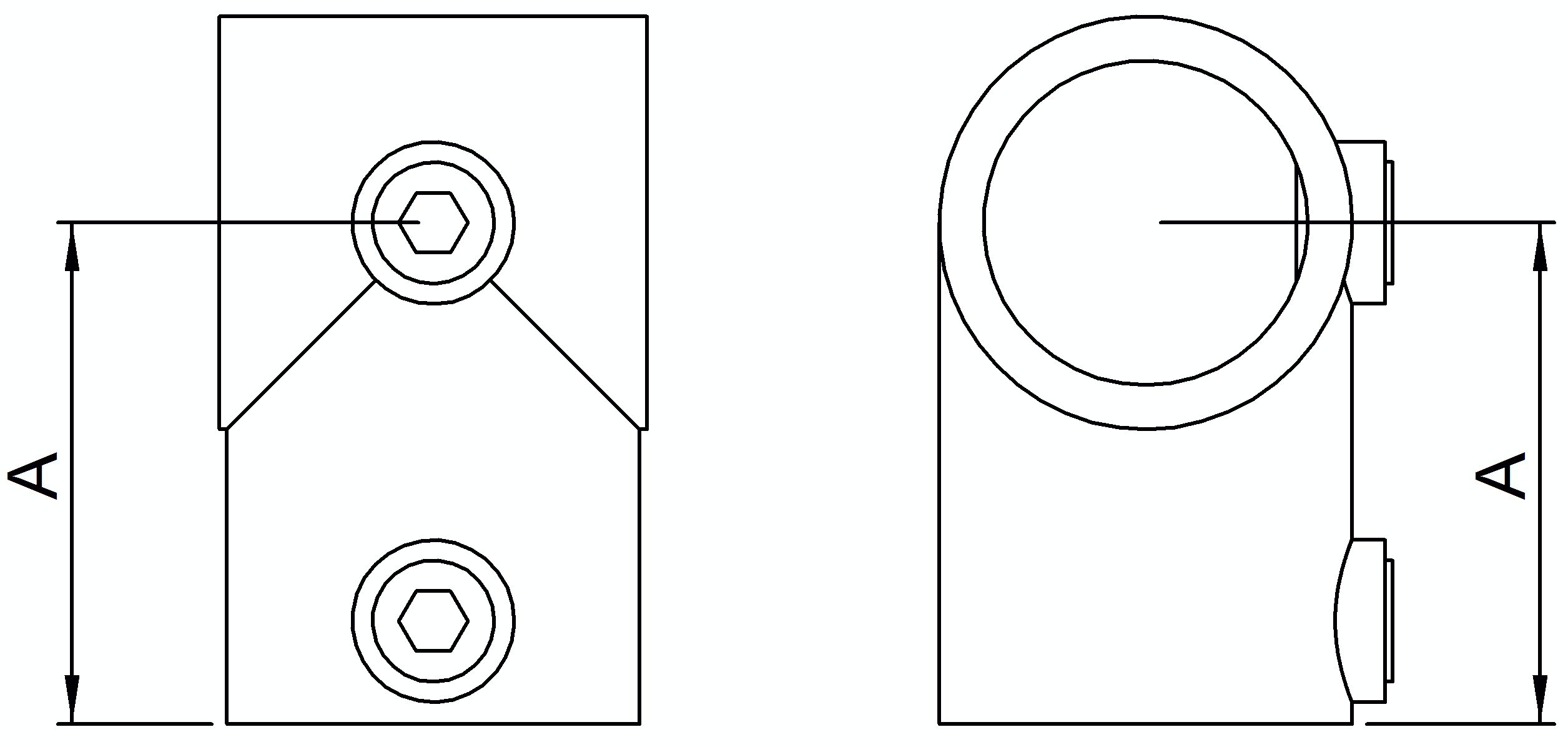 T-Stück kurz, für Rohr Ø 60,3mm