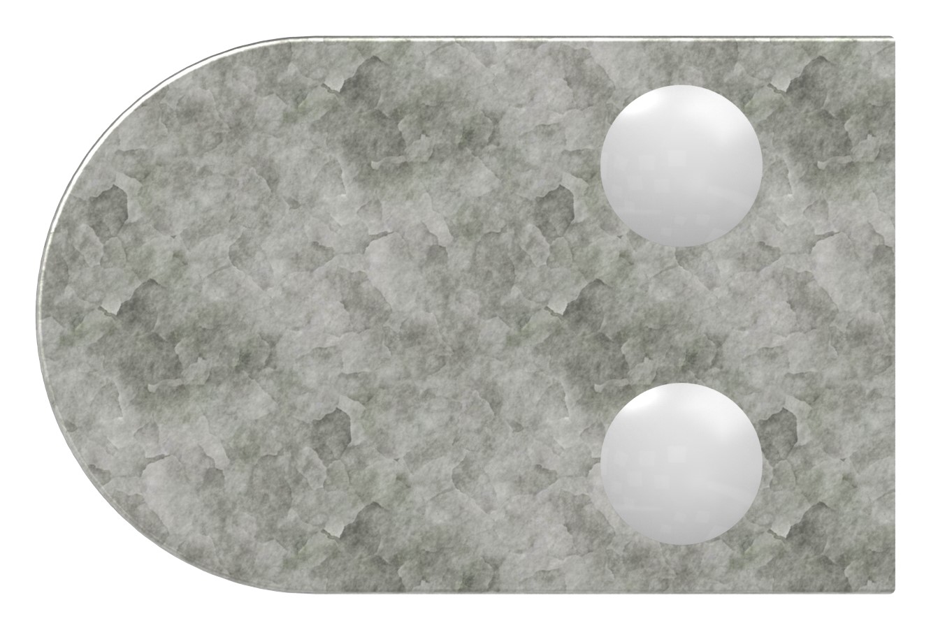 Glasklemme Mod. 38, Anschluss: 42,4mm, Zink roh