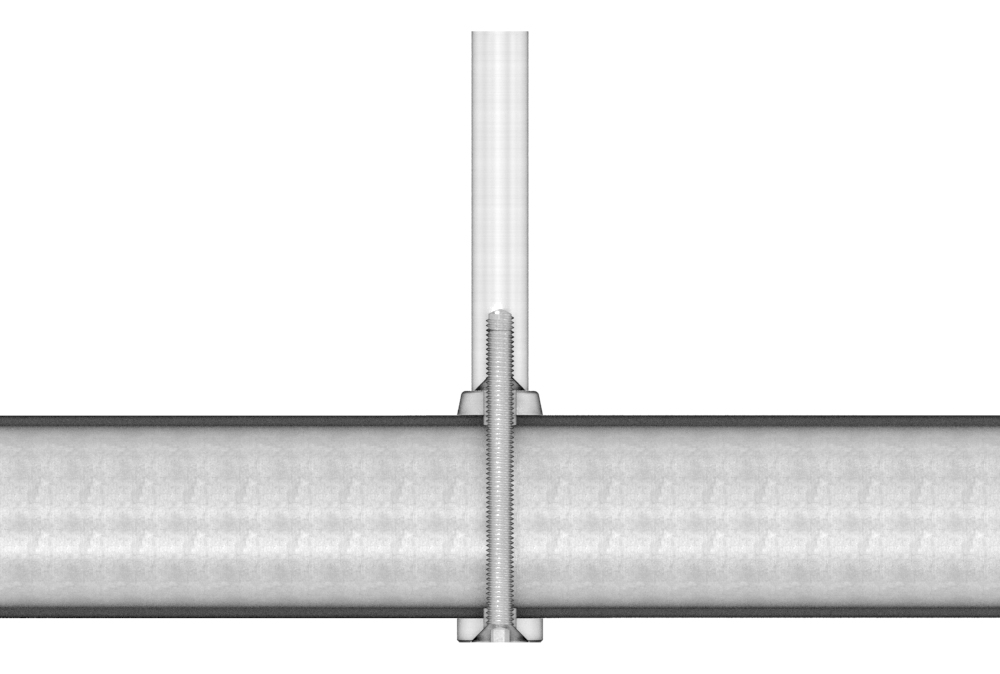 Ausgleichsstück für Rohr 33,7mm, Ø 18mm, mit Bohrung 7mm, V2A