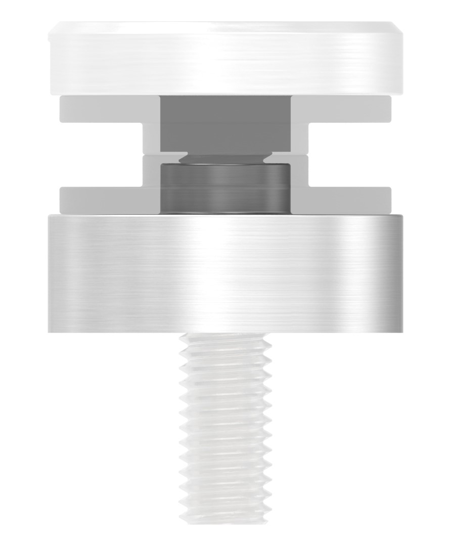 Unterteil Ø 30mm, mit Durchgangsbohrung , T: 10mm, V2A Unterteil Ø 30mm, mit Durchgangsbohrung , T: 10mm, V2A