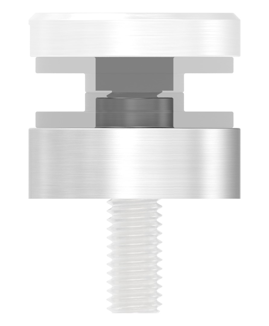 Unterteil Ø 30mm, mit Durchgangsbohrung , T: 10mm, V2A