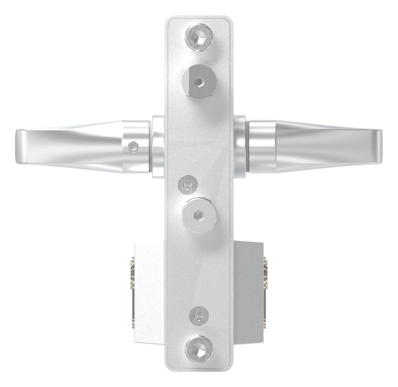 Gittertorschloss GTS 2 für Rohrstärke 40-60mm, Gehäuse silber