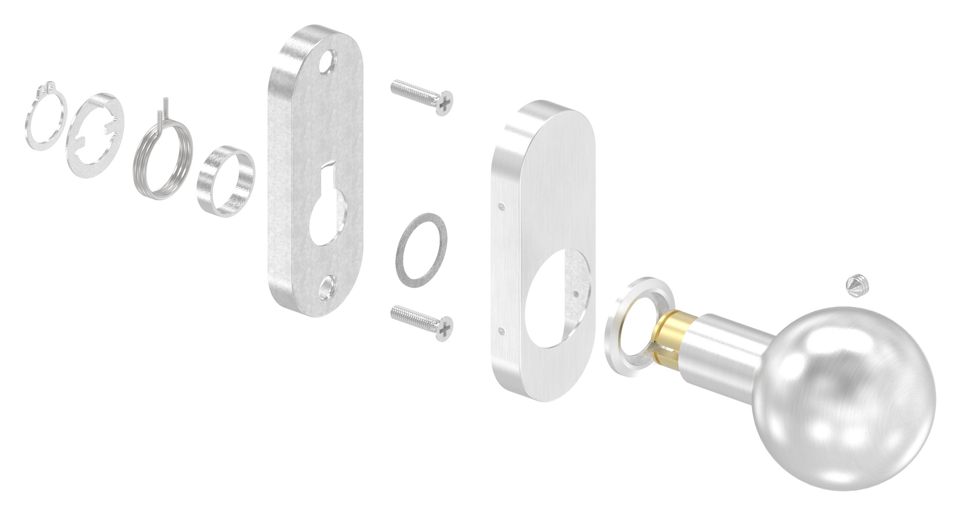 Drückerknopf, Ø 50mm, drehbar, V2A Drückerknopf, Ø 50mm, drehbar, V2A