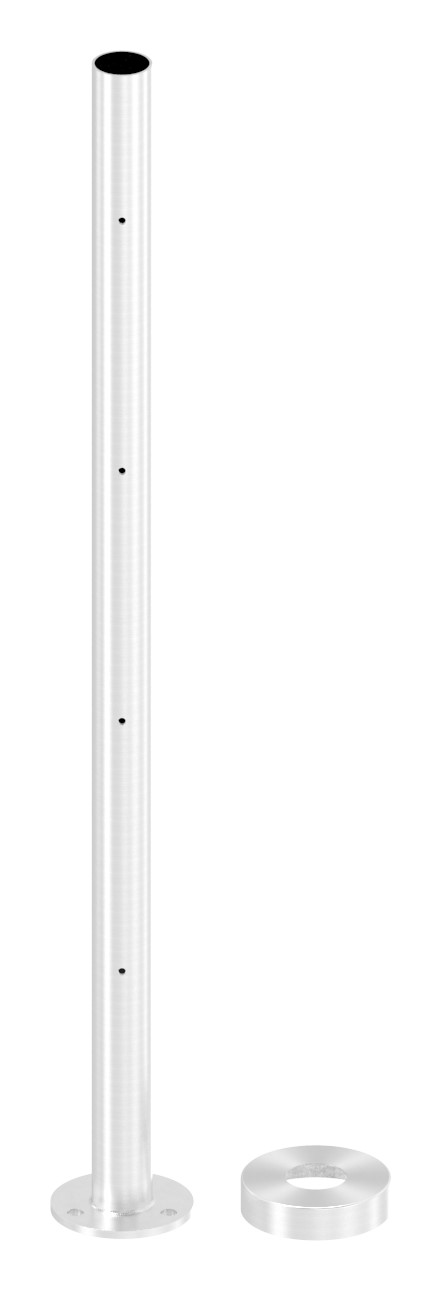 Edelstahlpfosten V2A zur Bodenmontage, H: 880mm Edelstahlpfosten V2A zur Bodenmontage, H: 880mm