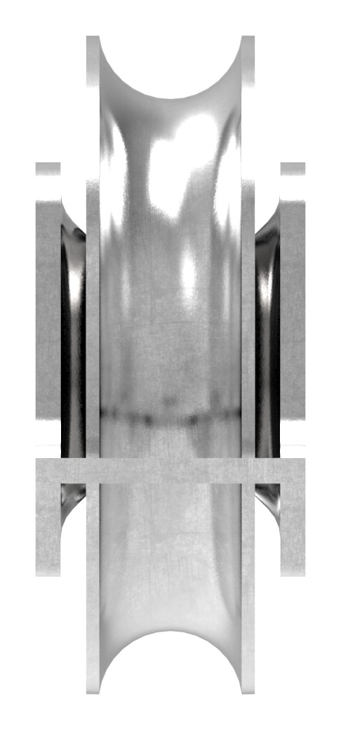 Schiebetorrolle 78mm mit Rundrille 15mm