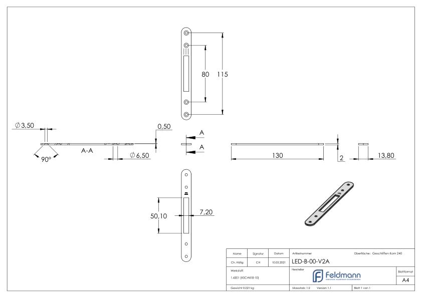Blende für LED Modul für flache Profile