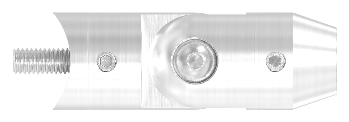 Querstabhalter mit Gelenk (zum Stoßen von vorne) 33,7mm Rohr, 14,2mm Bohrung, V2A