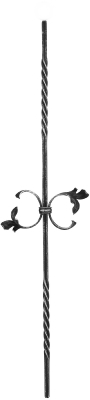 Zierstab 12x12mm, gerillt, Barock, H: 900mm
