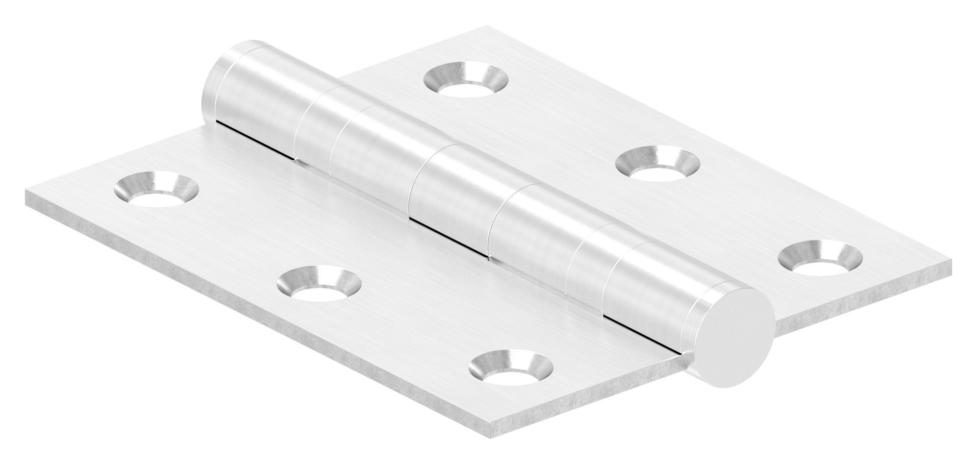 Edelstahl-Scharnier 76x63mm mit festem Zapfen Edelstahl-Scharnier 76x63mm mit festem Zapfen