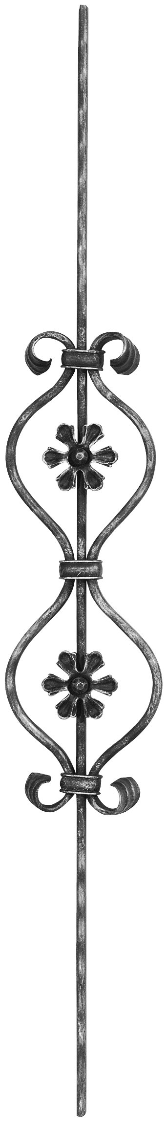 Zierstab 16x8mm, gehämmert, H: 900mm