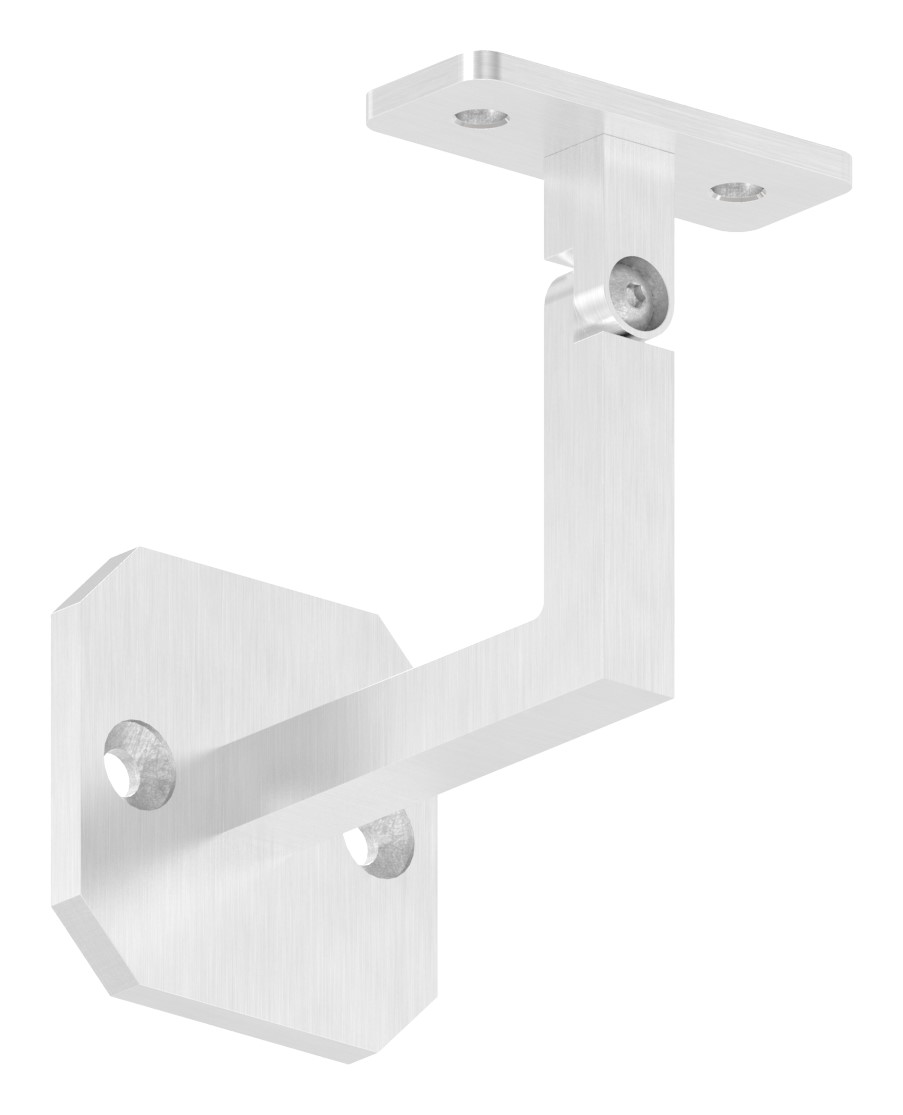Handlaufhalter eckig mit gerader Handlaufanschlussplatte (Ronde und Bügel verschweißt), V2A