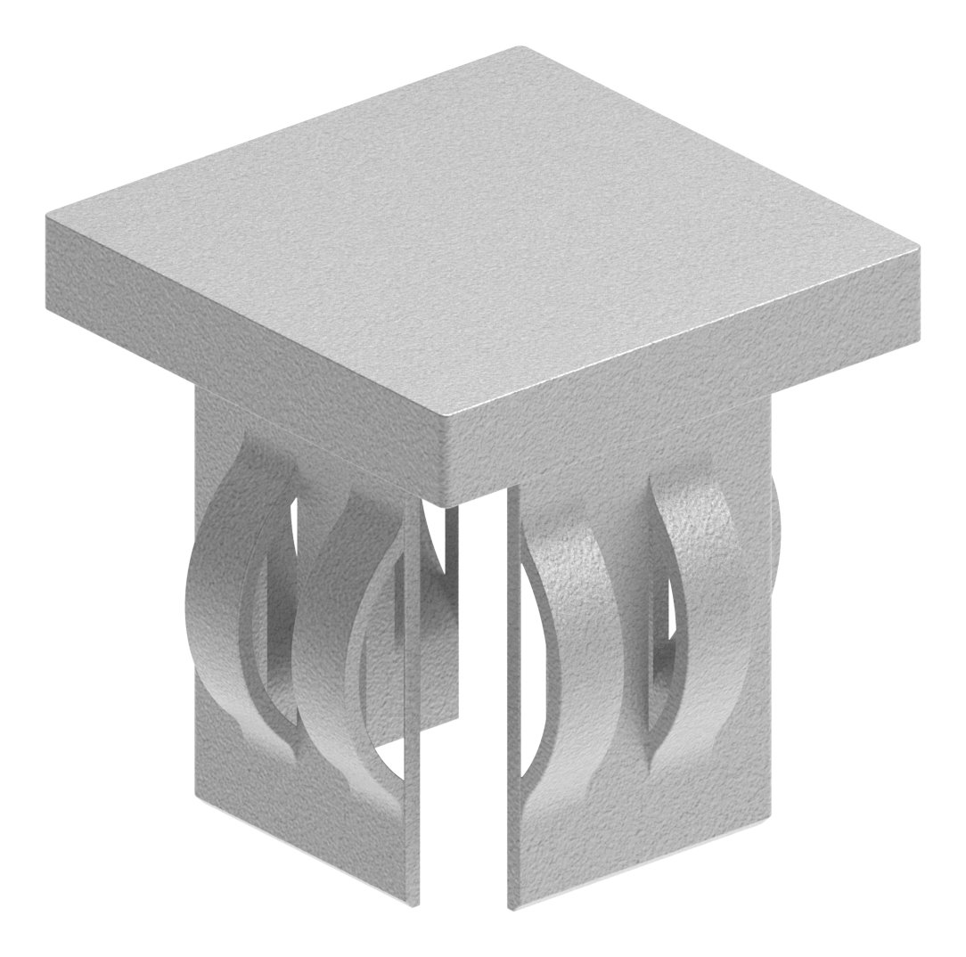 Stahleinschlagkappe, für Quadratrohr 30x30mm, verzinkt
