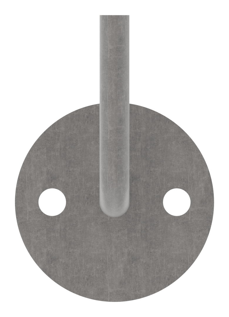Handlaufträger mit Ronde flach, 80x6mm, Bügel Ø 12mm
