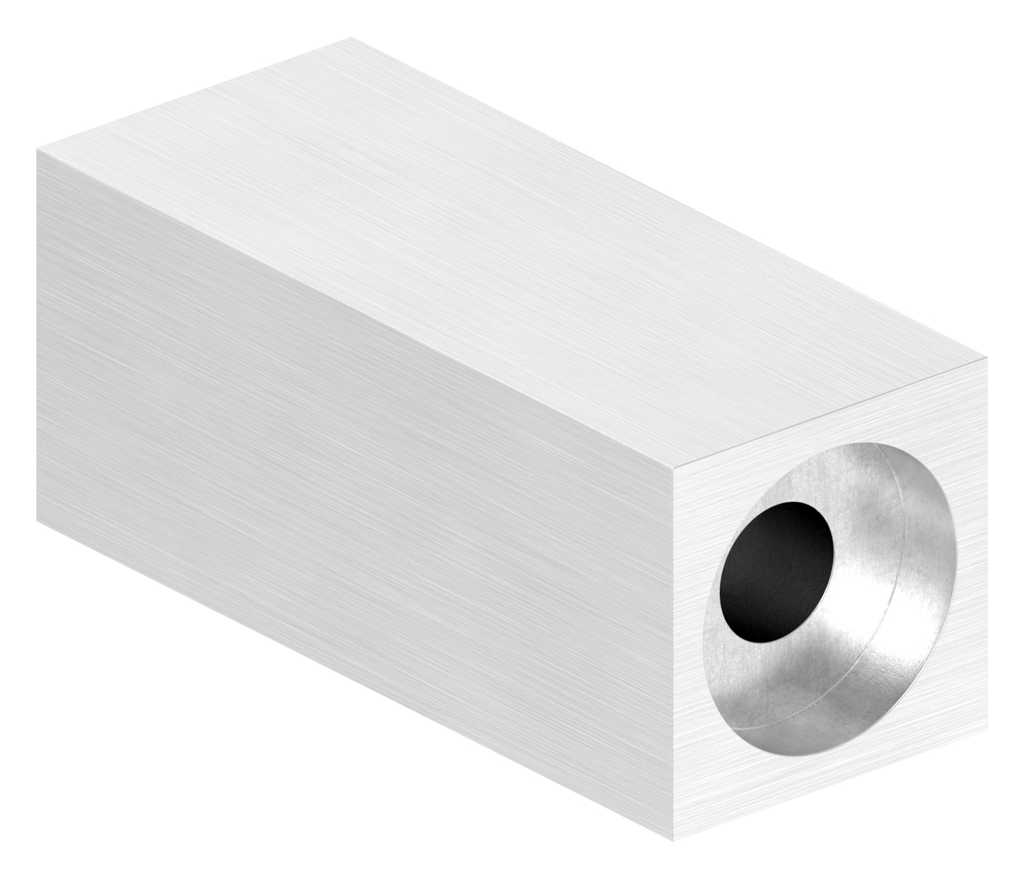 Rohrabstandshalter eckig 25x25mm - für gerade Flächen, V2A