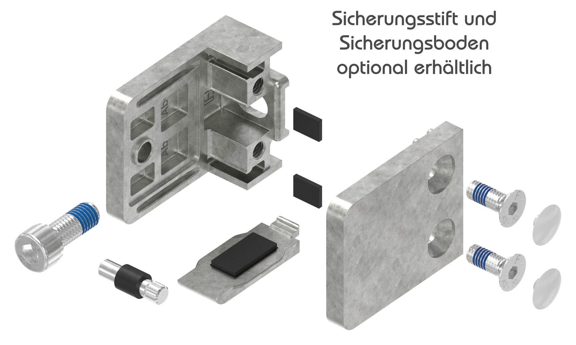 Glasklemme Mod. 36, Anschluss: gerade, in Zink roh