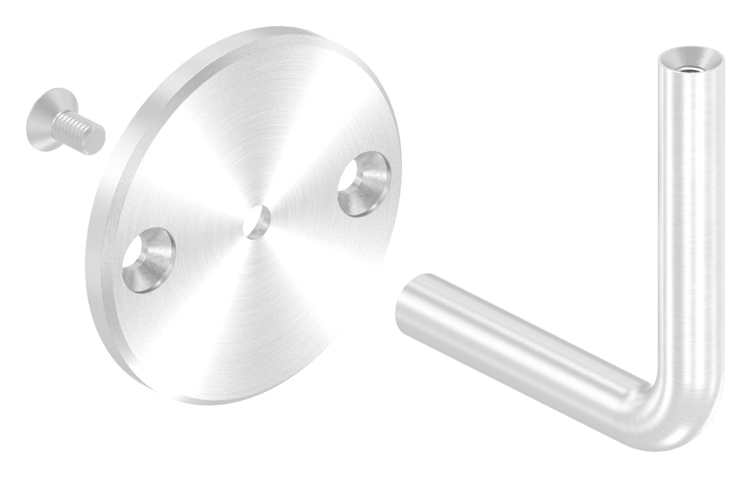 Handlaufhalter mit Innengewinde M6, Bügel 12mm (Ronde und Bügel verschraubt), V2A